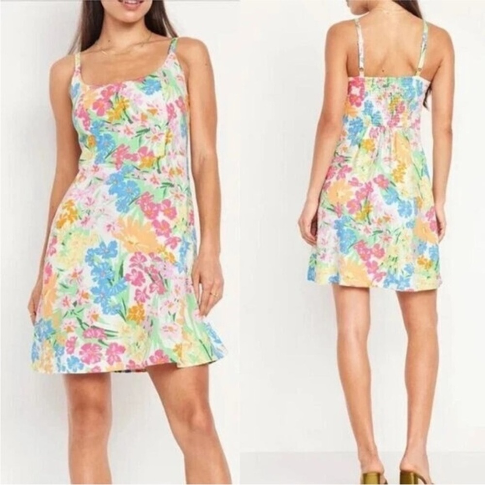Old navy linen blend floral dress